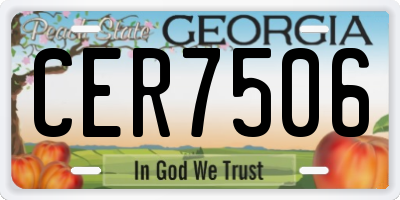 GA license plate CER7506