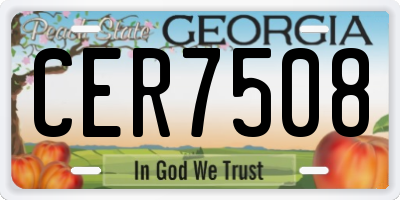 GA license plate CER7508