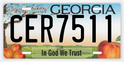 GA license plate CER7511