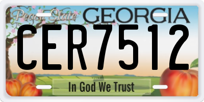 GA license plate CER7512
