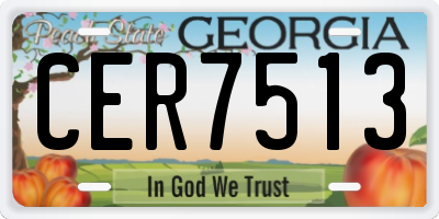 GA license plate CER7513