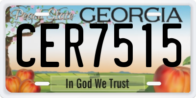 GA license plate CER7515