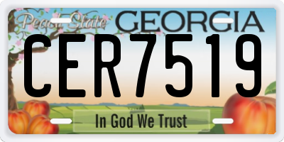 GA license plate CER7519