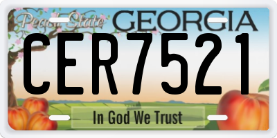GA license plate CER7521