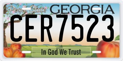 GA license plate CER7523