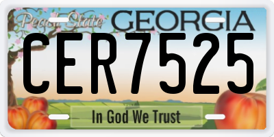 GA license plate CER7525