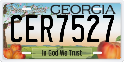 GA license plate CER7527