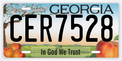 GA license plate CER7528