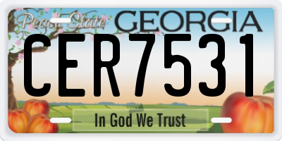 GA license plate CER7531