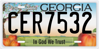 GA license plate CER7532