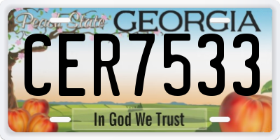 GA license plate CER7533