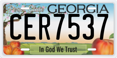 GA license plate CER7537