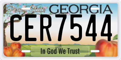 GA license plate CER7544