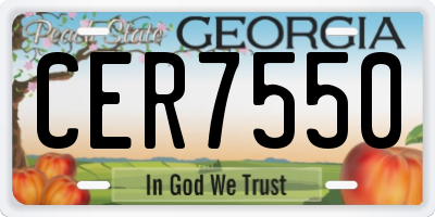 GA license plate CER7550