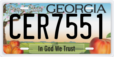 GA license plate CER7551