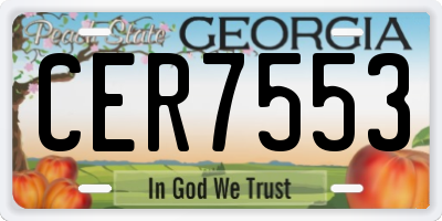 GA license plate CER7553