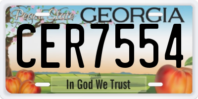 GA license plate CER7554