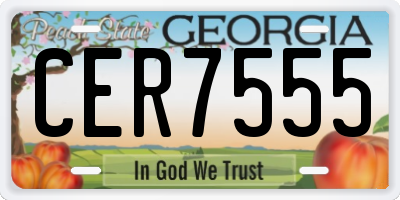 GA license plate CER7555