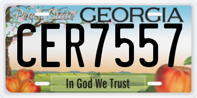 GA license plate CER7557