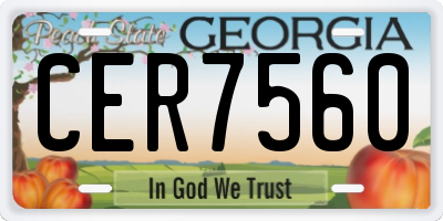 GA license plate CER7560