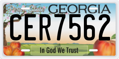 GA license plate CER7562