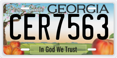 GA license plate CER7563