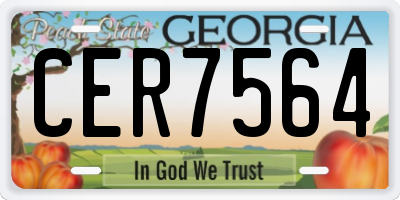 GA license plate CER7564