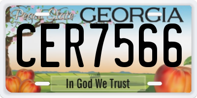 GA license plate CER7566