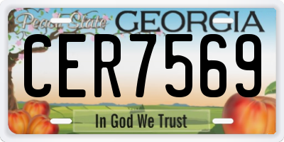 GA license plate CER7569