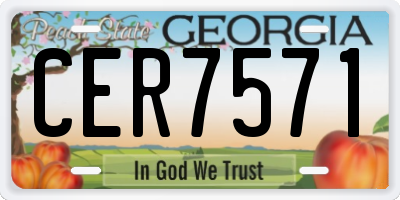 GA license plate CER7571