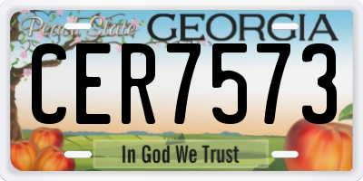 GA license plate CER7573