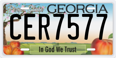 GA license plate CER7577