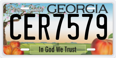 GA license plate CER7579