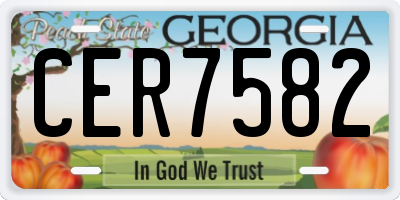 GA license plate CER7582