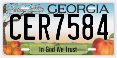 GA license plate CER7584