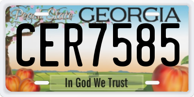 GA license plate CER7585