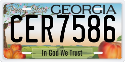 GA license plate CER7586