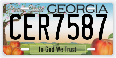 GA license plate CER7587