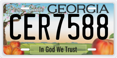 GA license plate CER7588