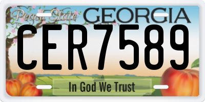 GA license plate CER7589