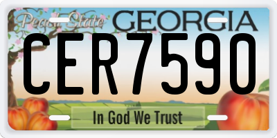 GA license plate CER7590