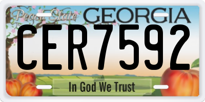 GA license plate CER7592