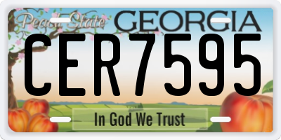 GA license plate CER7595