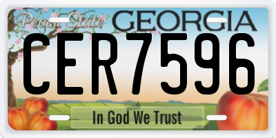 GA license plate CER7596
