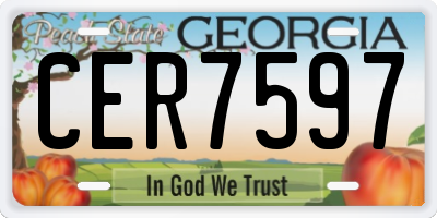 GA license plate CER7597