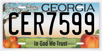 GA license plate CER7599