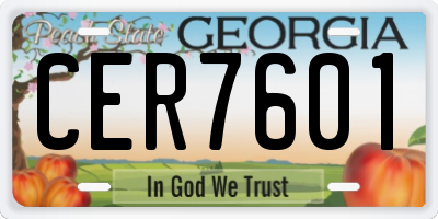 GA license plate CER7601