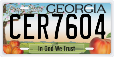 GA license plate CER7604
