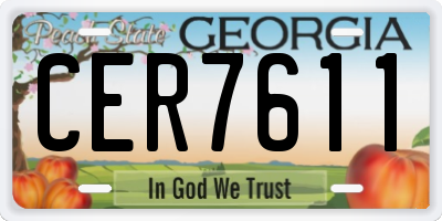 GA license plate CER7611