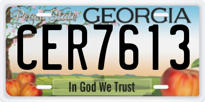 GA license plate CER7613